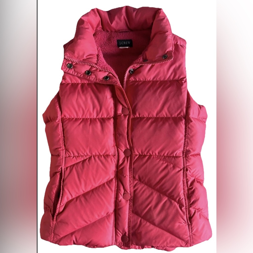 J.Crew Women’s Quilted Puffer Vest Down Fill Sherpa Lined Warm Size S Layer